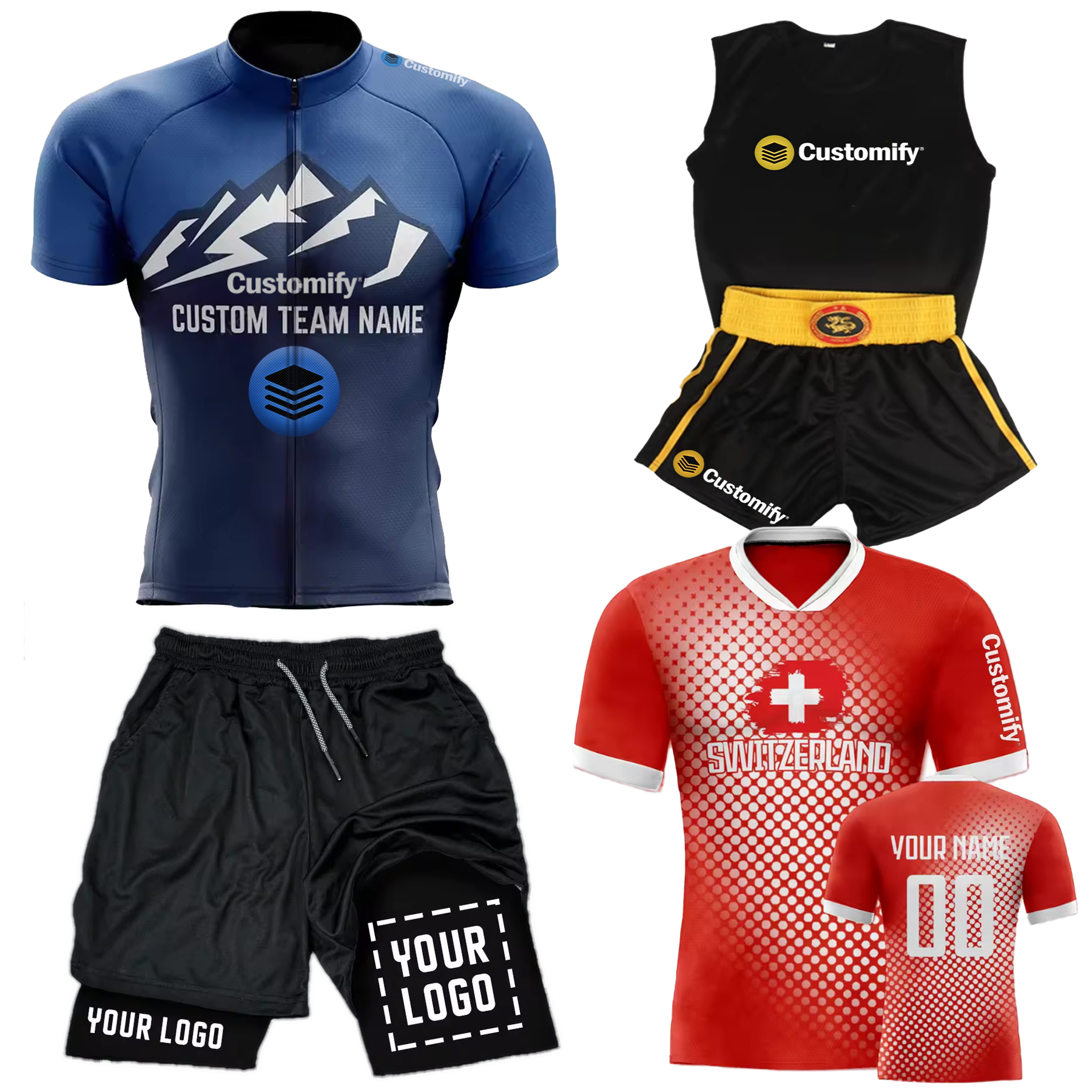Personalisierte Sportbekleidung und Sporttrikots aus Polyester und Elasthan für Vereine, Teams und Einzelsportler