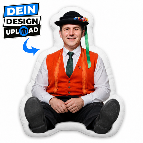 Personalisiertes Fotokissen mit individuell bedrucktem Motiv, Kissen mit weissem Rand von Customify Schweiz.