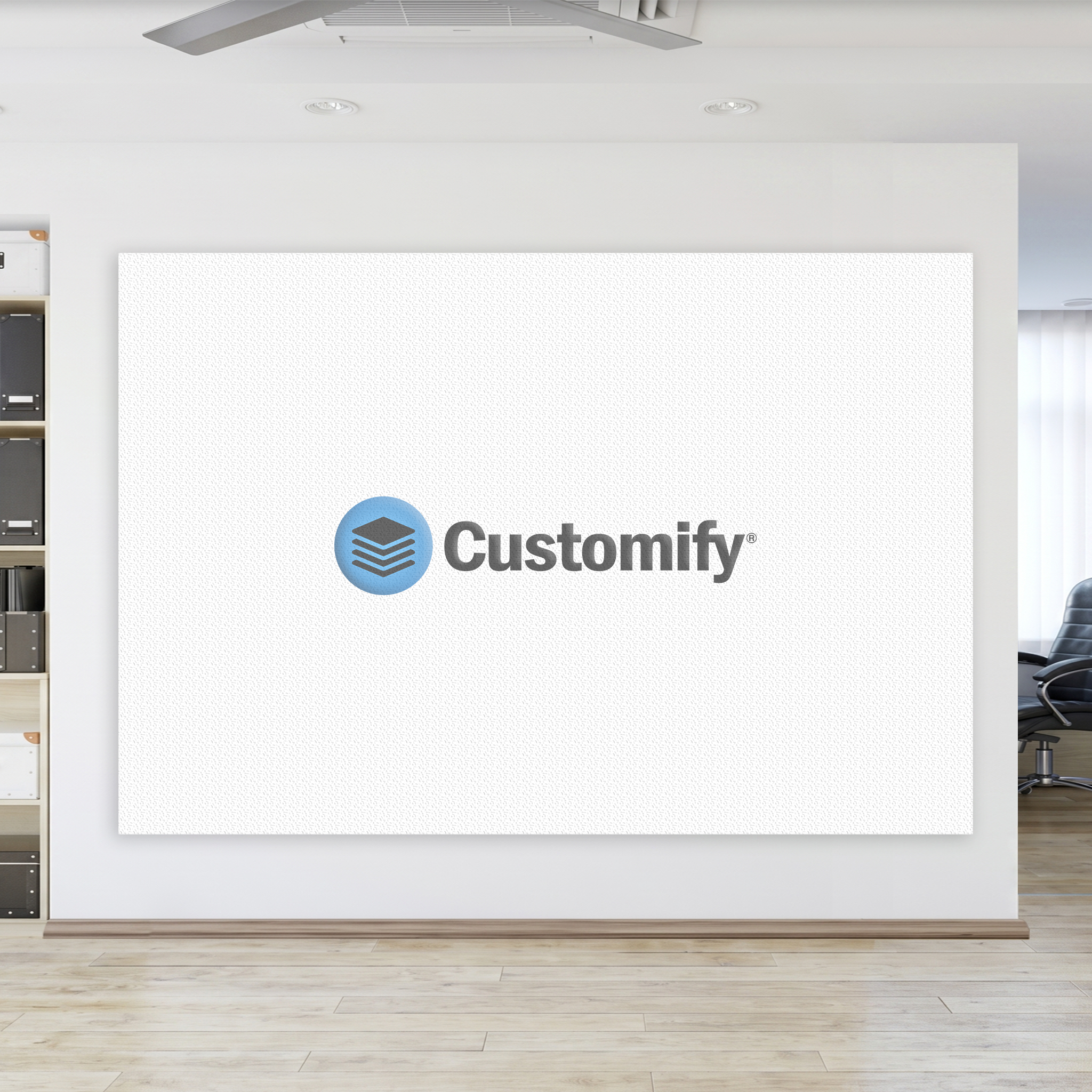 Personalisierts Wandtuch Foto-Flagge im Querformat als Kulisse, Werbefläche oder Hintergrundbanner für Büro, Wohnzimmer, Schlafzimmer