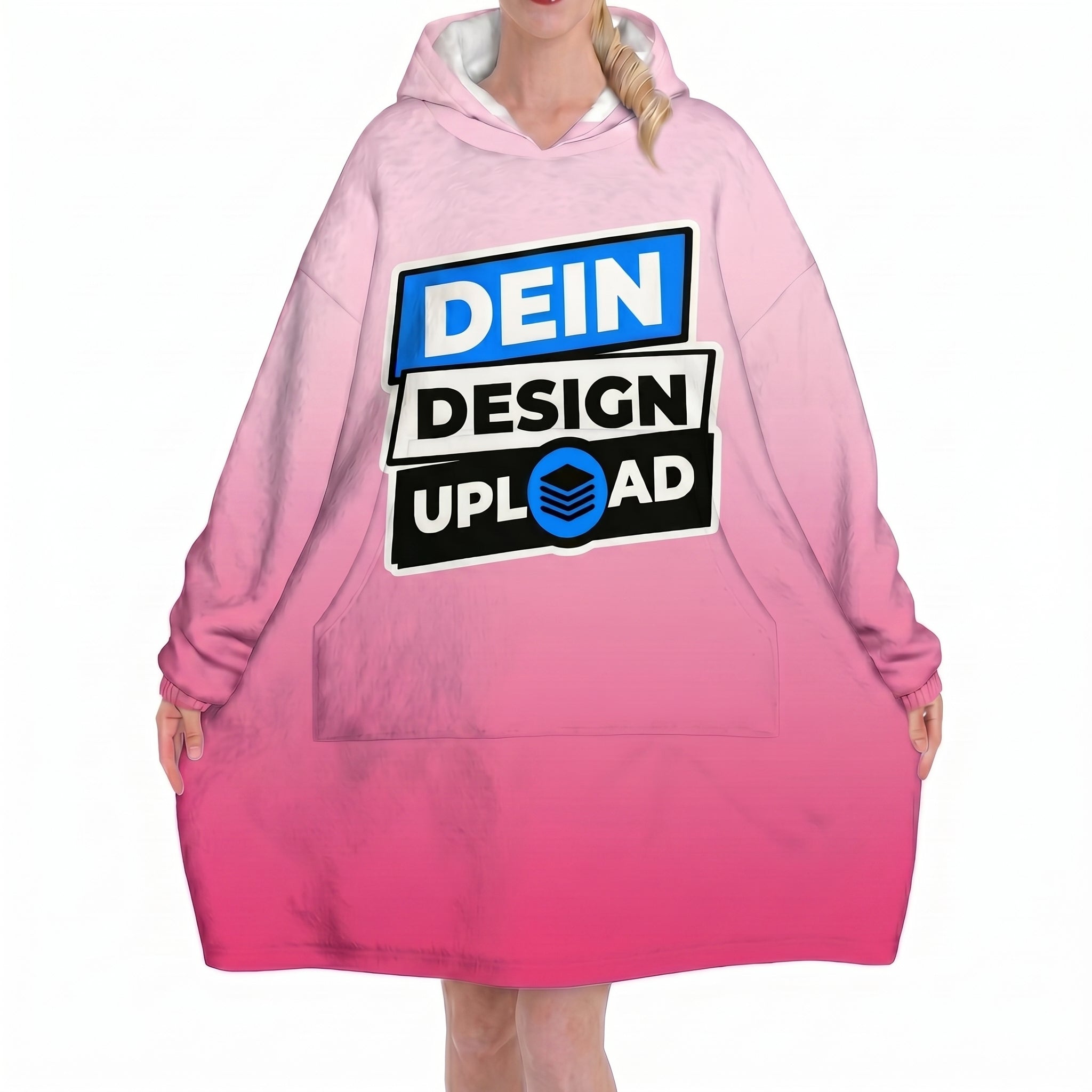 FOTO-Kuschelpullover personalisierbar XXL Oversize in Pink mit eigenem Design