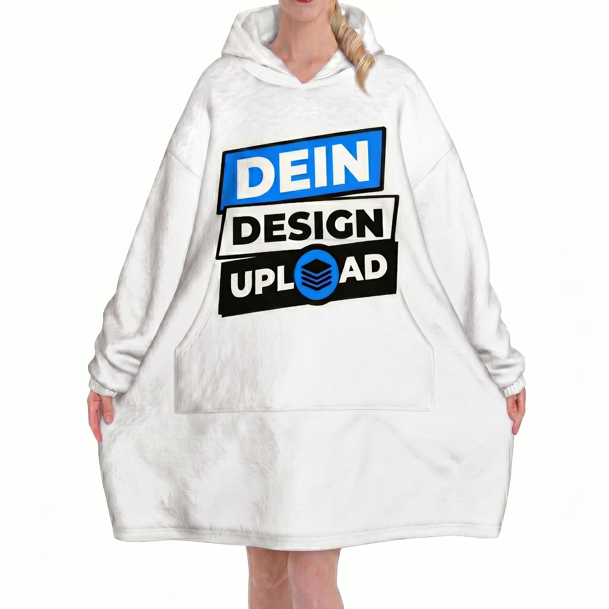FOTO-Kuschelpullover personalisierbar XXL Oversize in Weiss mit eigenem Design