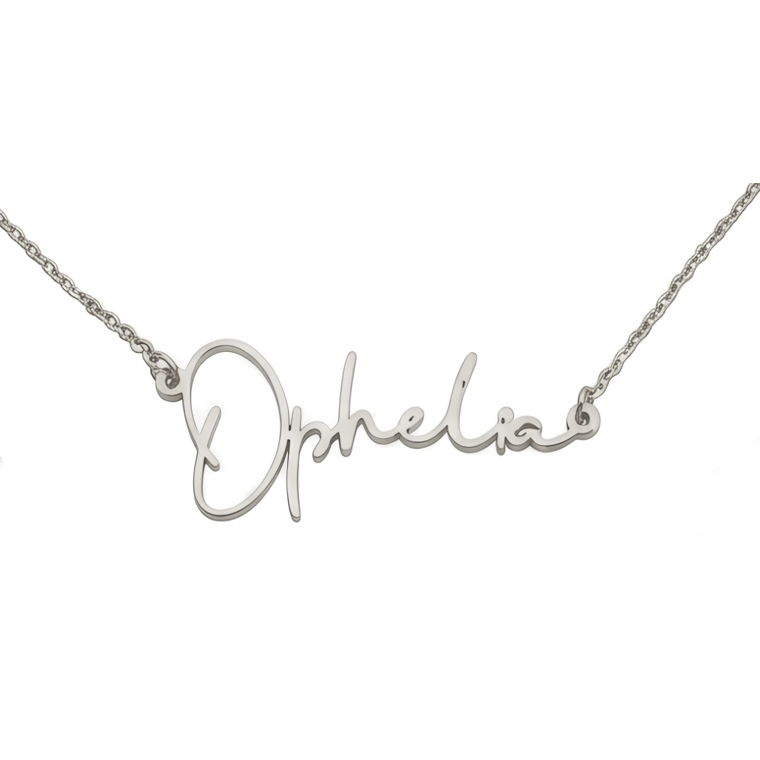 Halskette mit eigenem Namen in Silber als personalisierter Damenschmuck