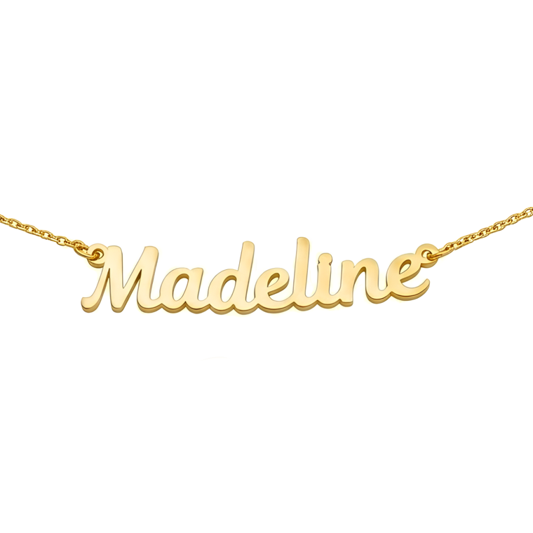 Halskette mit eigenem Namen in Gold, personalisierte Namenskette als Geschenkidee