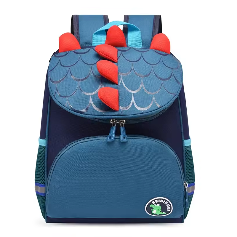 Kinder-Rucksack mit Dino-Design in Blau online gestalten, Kindergartenrucksack mit eigenem Namen personalisieren
