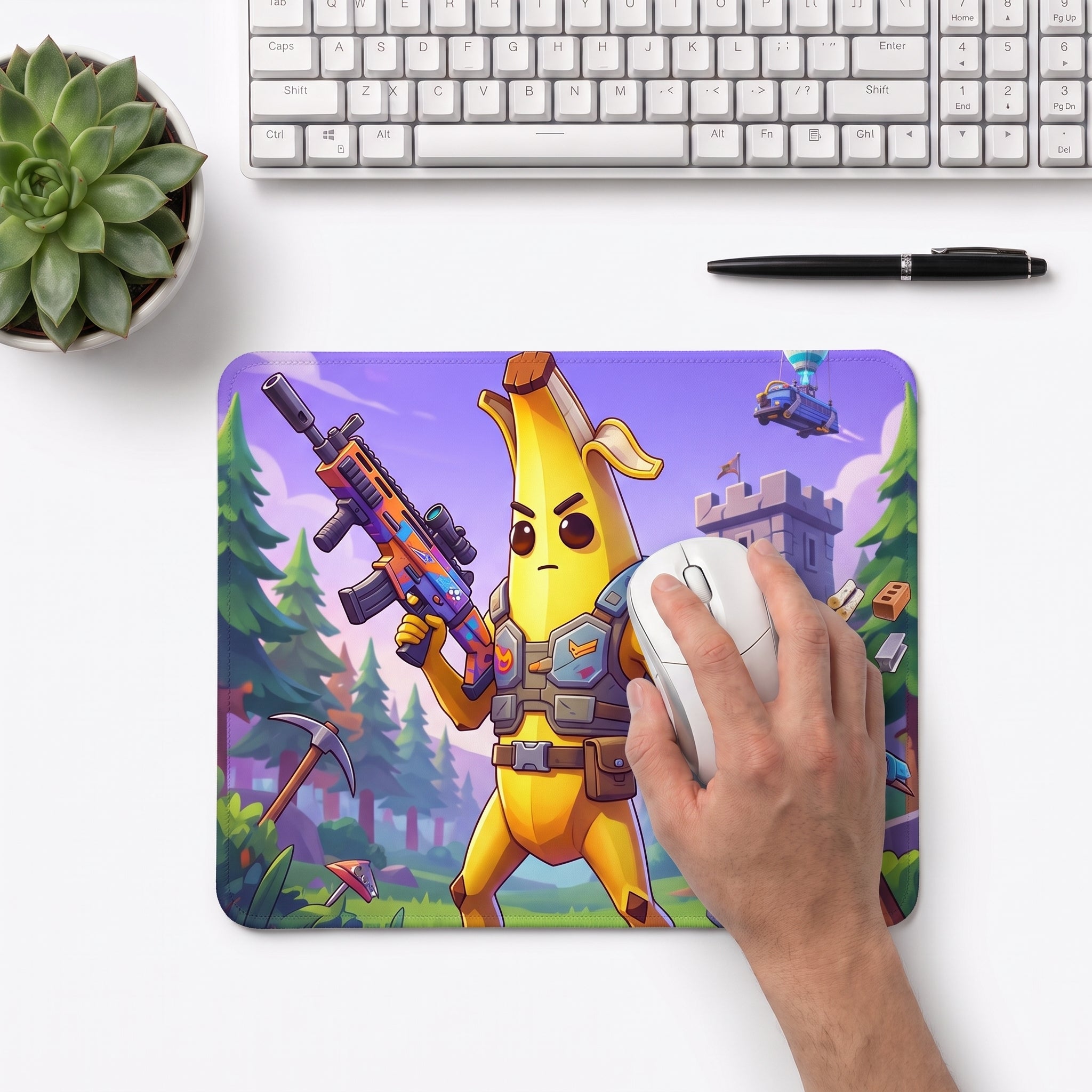 Mauspad personalisiert mit buntem Gaming-Motiv im Battle-Royale-Stil – Customify