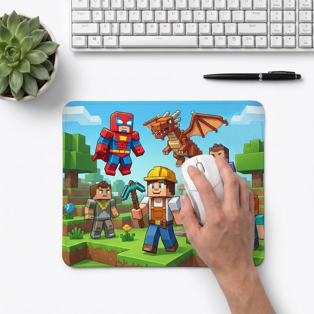 Mauspad personalisiert mit Pixel-Gaming-Welt-Motiv – Customify