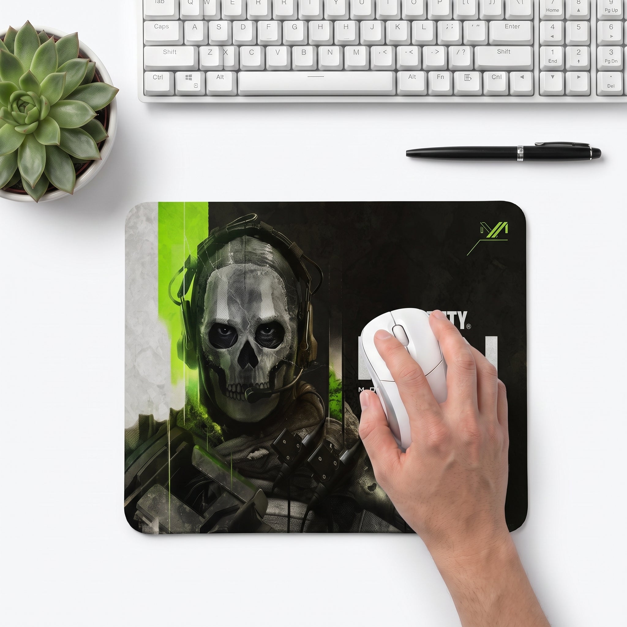 Mauspad personalisiert mit düsterem Shooter-Gaming-Design in Schwarz – Customify