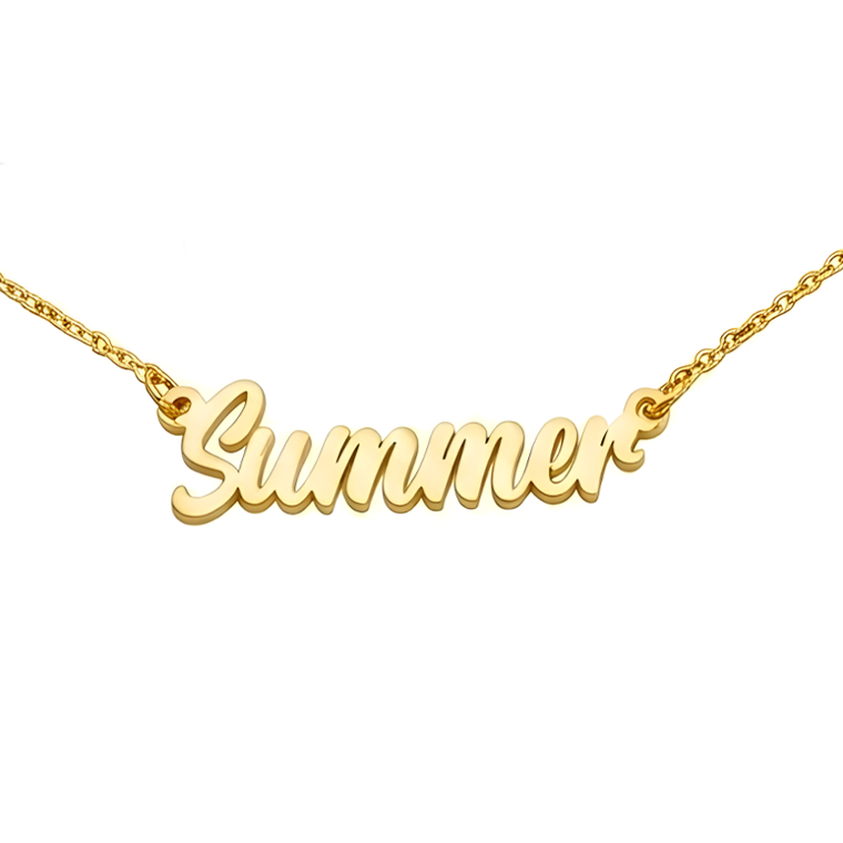 Filigrane Namenshalskette in Gold, eigener Name als zarter Anhänger
