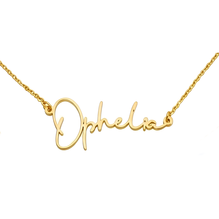 Personalisierte Namenskette aus Gold mit individuellem Namensschriftzug