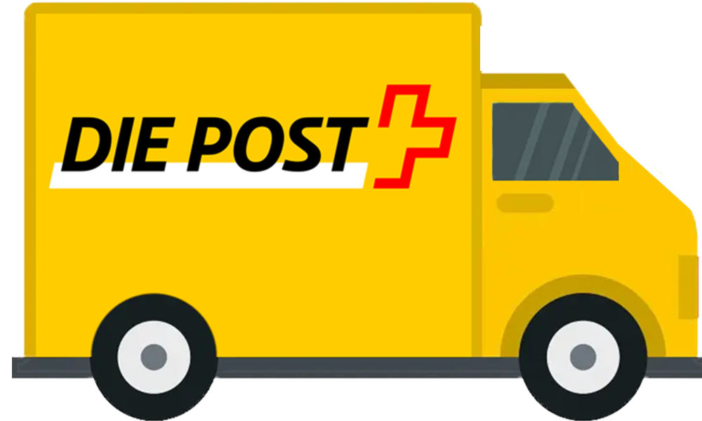 Schweizer Postauto Icon für Lieferung und Versand in der Schweiz
